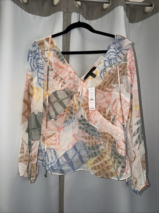 White House Black Market Tops - White House Black Market Pastel Multi-Color V-Neck Blouse